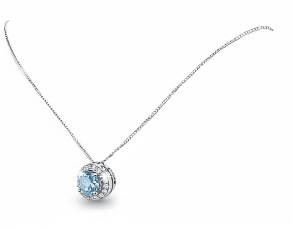 Collana oro bianco Topazio Azzurro e Diamanti Salvini|bonini-gioielli