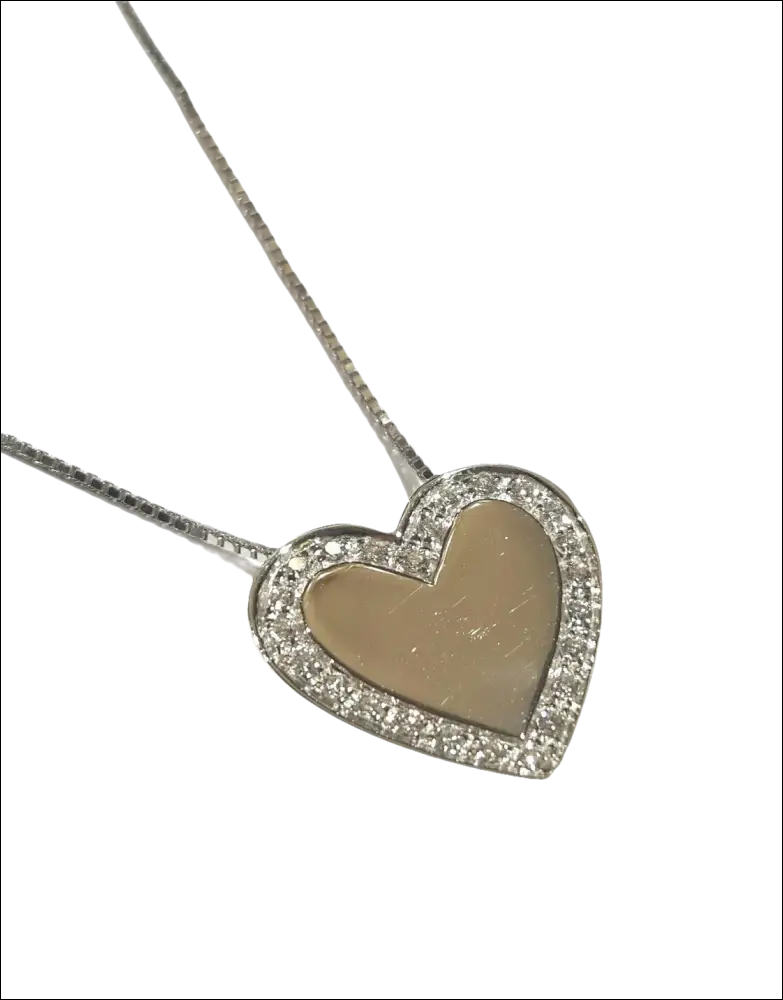 Collana Salvini Cuore Oro Bianco e Diamanti con pendente a forma di cuore argentato