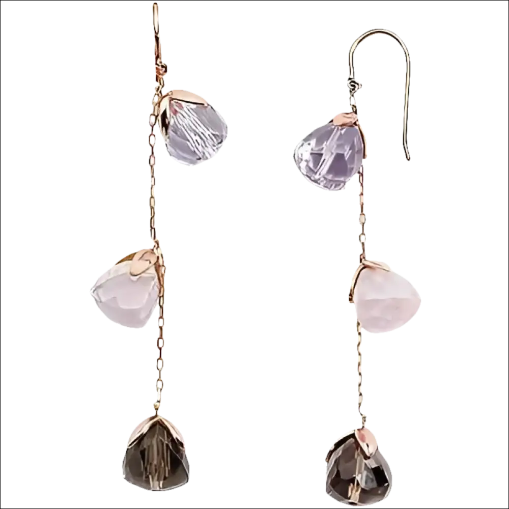 Orecchini pendenti Comete Gioielli ORB 387 in oro rosa con pietre colorate facettate
