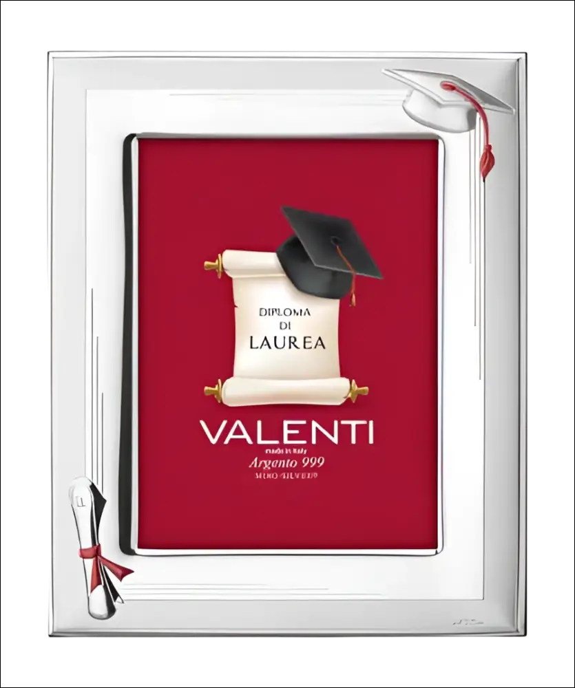 Cornice Argento Miro Silver Valenti Laurea con diploma e tocco