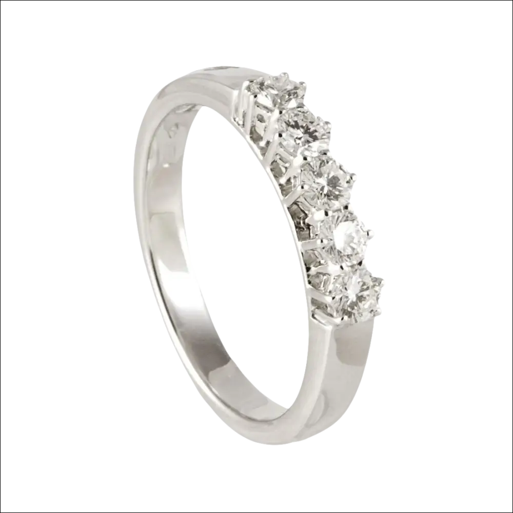 Anello in oro bianco Fede Salvini con cinque diamanti incastonati cluster