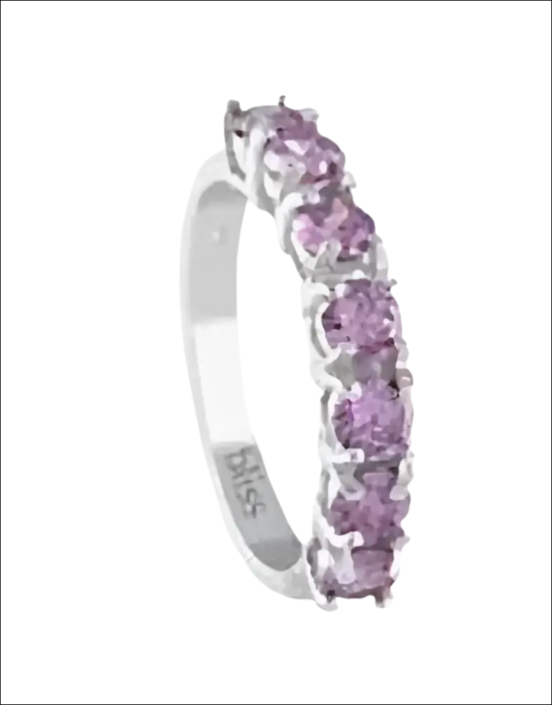 Anello in argento con sette pietre rosa tondo-cut Fedina Argento Zirconi Lilla Principessa