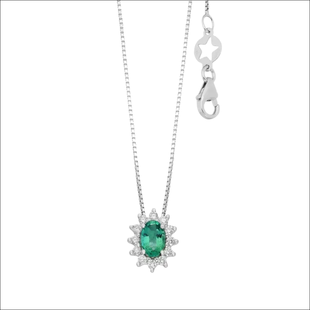 Girocollo COMETE GLB 1702 S2 oro smeraldo e diamanti