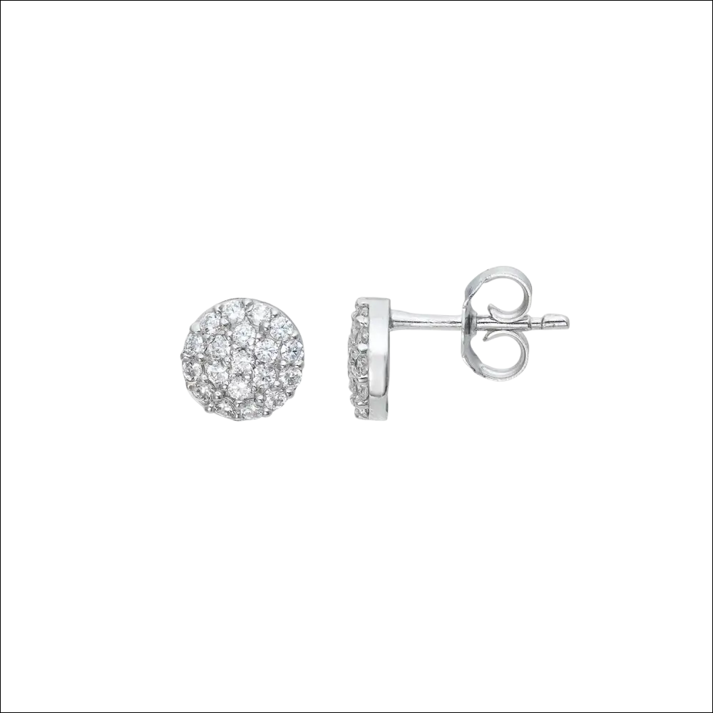 Orecchini Ambrosia Dea di Luce AOZ 528 oro zirconi pavé rotondi eleganti