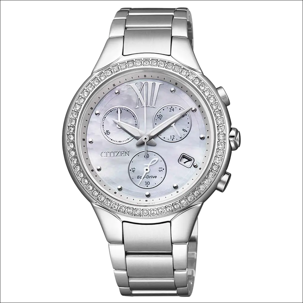 Orologio Citizen Donna Crono silver con quadrante perla e cristalli