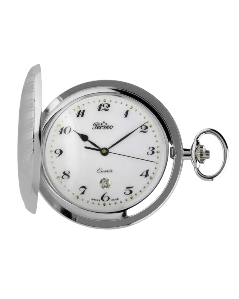Orologio da Tasca Perseo Metallo con cassa in argento e quadrante bianco e numeri neri