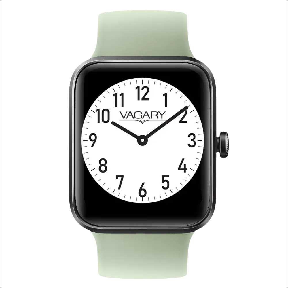 Orologio VAGARY Smartwatch CITIZEN con cassa nera, quadrante bianco e cinturino verde chiaro