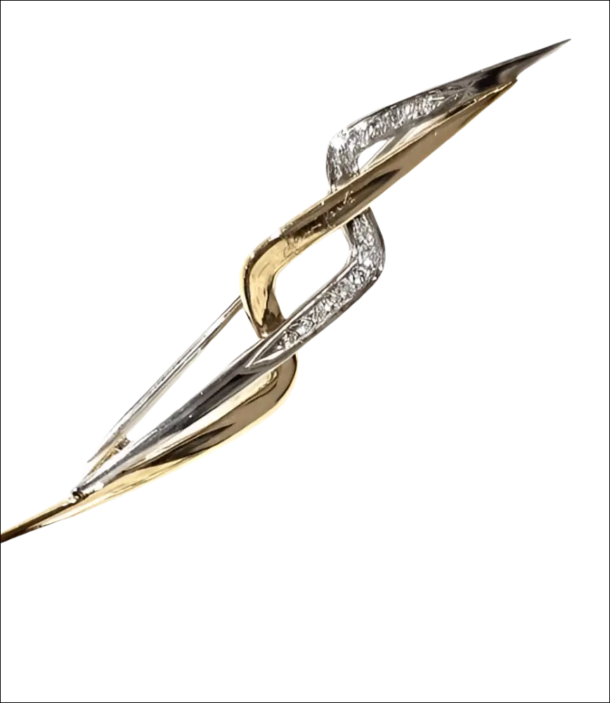 Spilla oro giallo e bianco con diamanti Gianni Carità zigzag