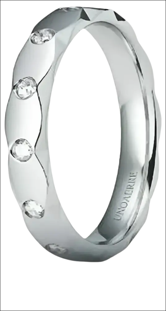 Anello UNOAERRE Luna in oro bianco o platino con piccoli diamanti brillante